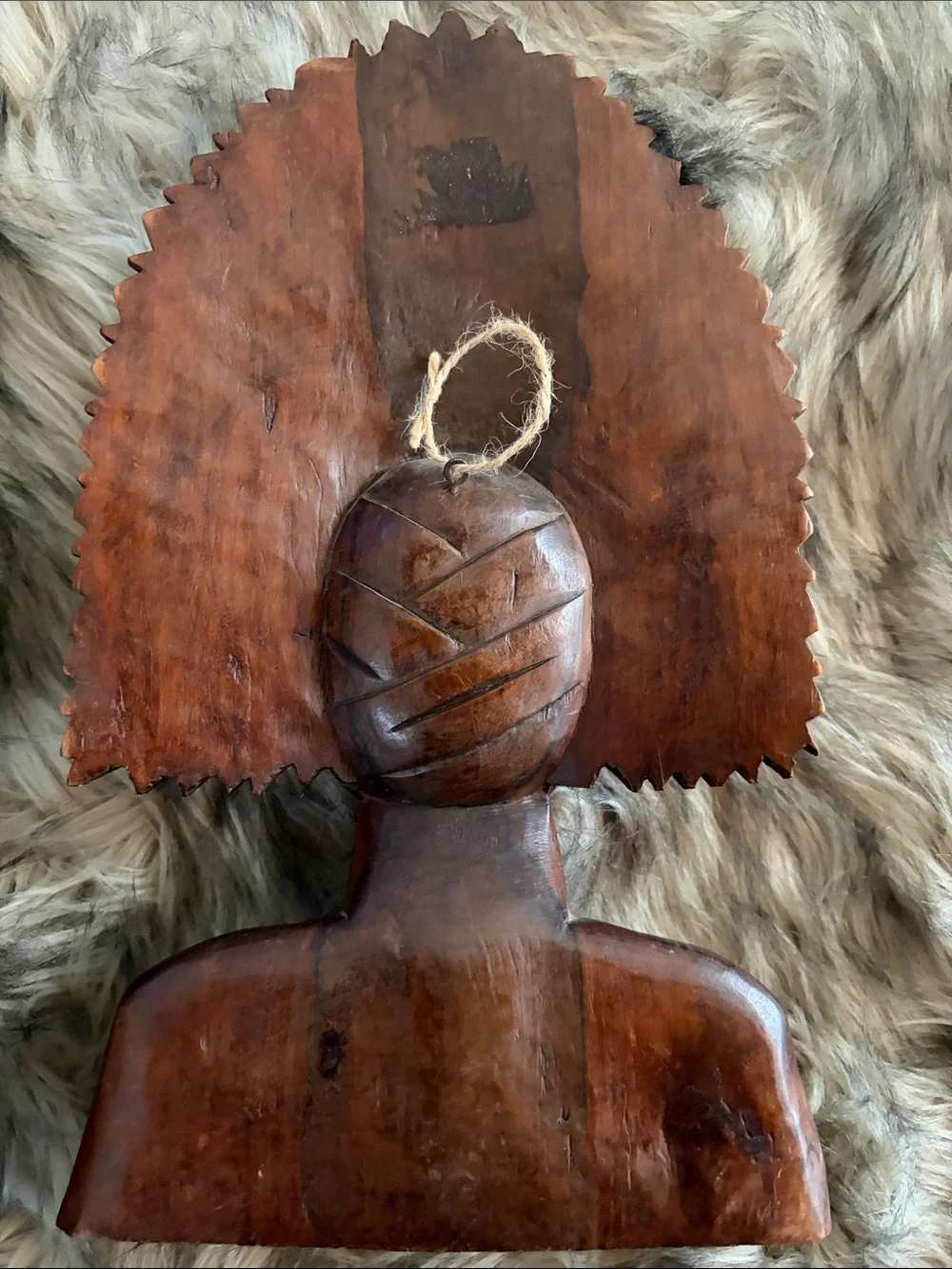 Bali Hand-Carved Wooden Wedding Couple Bust Set Wall Accent